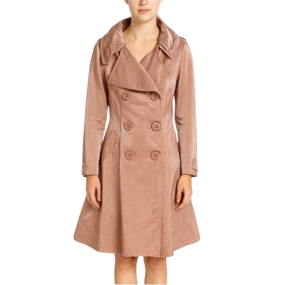 Yoana Baraschi Bronze Iridescent Long Trench Jacket - Picture 1 of 13